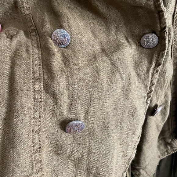 Linen olive green military inspired boho jacket - Picture 6 of 15